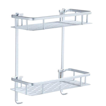 2 Tier Aluminum Bathroom Shelf