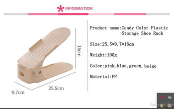 Plastic Storage Shoe Rack Adjustable Durable Shoe Shelf Organizer (4pcs)