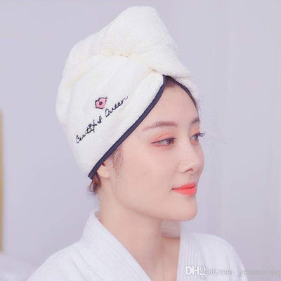 Quickly Dry Hair Wrapped Towels