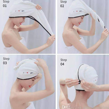 Quickly Dry Hair Wrapped Towels