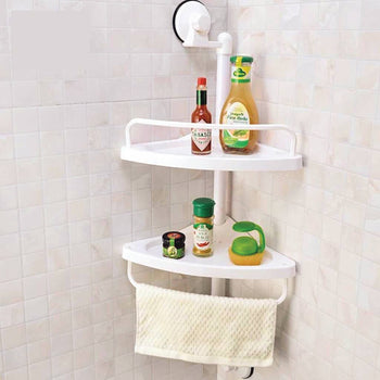 Suction corner shelf