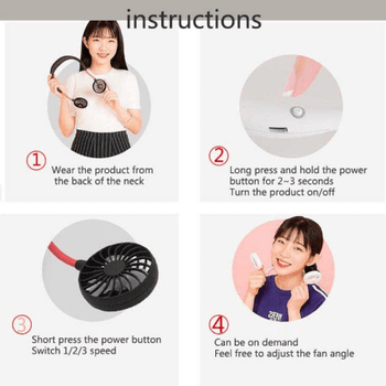 Wearable Neckband Mini Fan